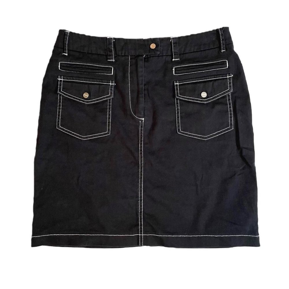 y2k Basic Black Cargo Skater Girl Skirt